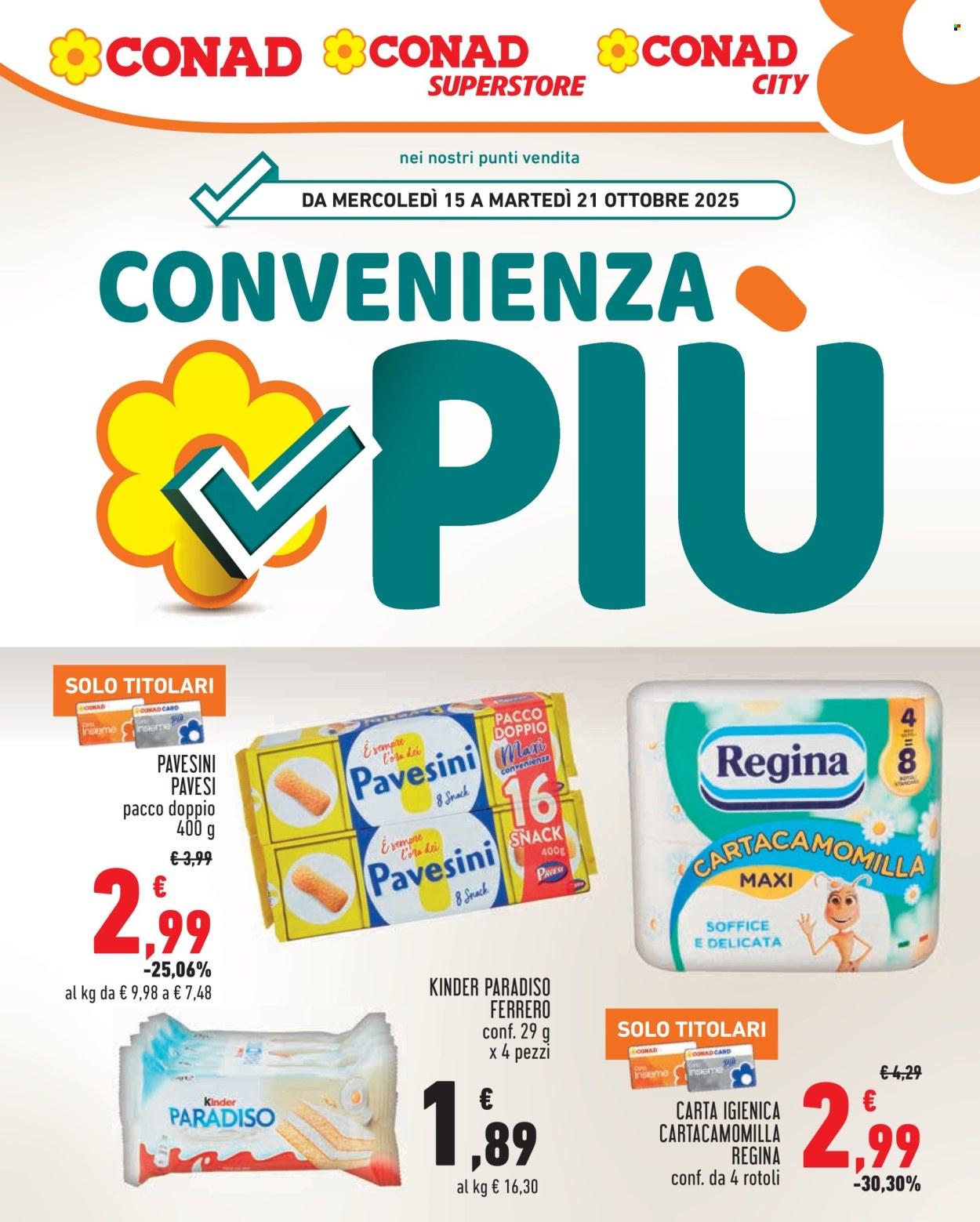 Volantino Conad - 15/10/2025 - 21/10/2025. Pagina 1