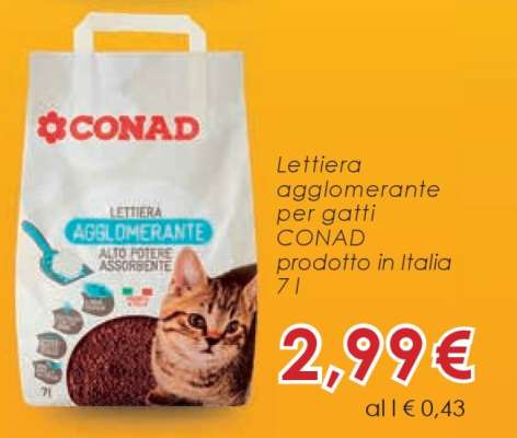 Lettiera agglomerante per gatti CONAD