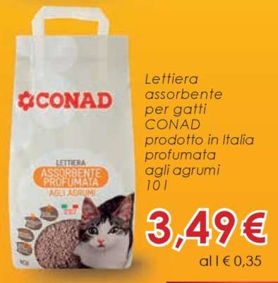 LETTIERA ASSORBENTE PER GATTI CONAD