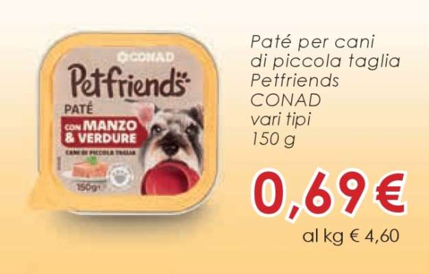 Paté per cani di piccola taglia Petfriends CONAD