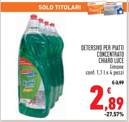 DETERSIVO PER PIATTI CONCENTRATO CHIARO LUCE