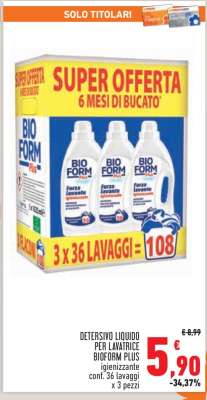 DETERSIVO LIQUIDO PER LAVATRICE BIOFORM PLUS