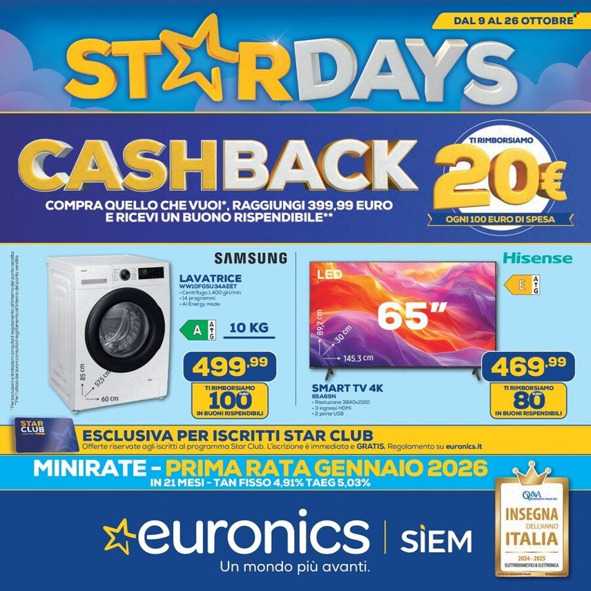 Volantino Euronics - 9/10/2025 - 26/10/2025. Pagina 1