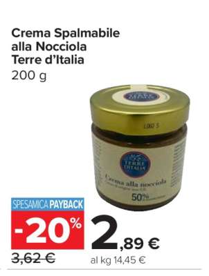 Crema Spalmabile alla Nocciola Terre d’Italia