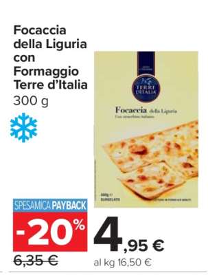 Focaccia della Liguria con Formaggio Terre d'Italia