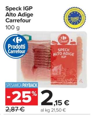 Speck IGP Alto Adige Carrefour