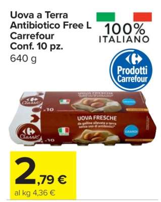Uova a Terra Antibiotico Free L Carrefour Conf. 10 pz.