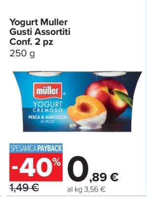 Yogurt Muller Gusti Assortiti Conf. 2 pz