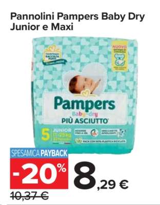 Pannolini Pampers Baby Dry Junior e Maxi