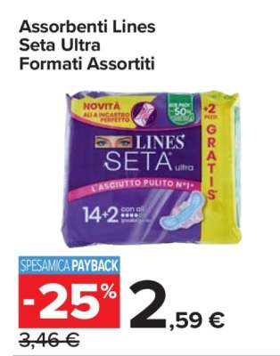 Assorbenti Lines Seta Ultra Formati Assortiti