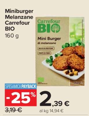 Miniburger Melanzane Carrefour Bio