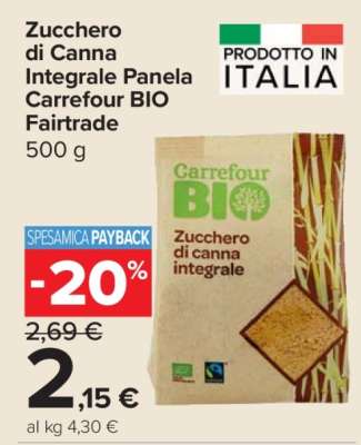 Zucchero di Canna Integrale Panela Carrefour BIO Fairtrade
