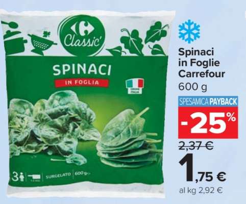 Spinaci in Foglie Carrefour