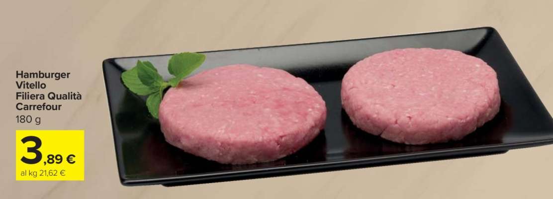 Hamburger Vitello Filiera Qualità Carrefour