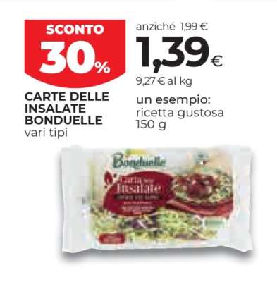 CARTE DELLE INSALATE BONDUELLE