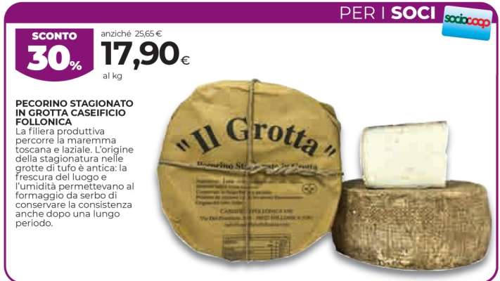 PECORINO STAGIONATO IN GROTTA CASEIFICIO FOLLONICA