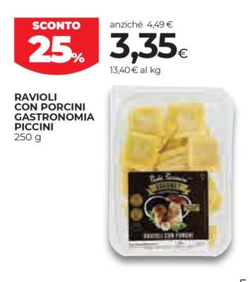 RAVIOLI CON PORCINI GASTRONOMIA PICCINI