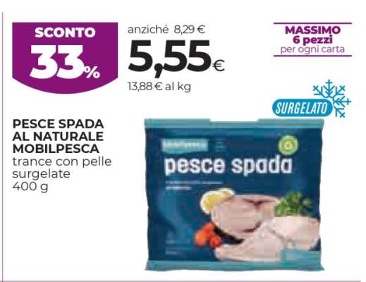PESCE SPADA AL NATURALE MOBILPESCA