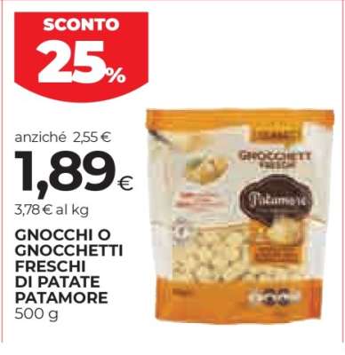 GNOCCHI O GNOCCHETTI FRESCHI DI PATATE PATAMORE 500 g