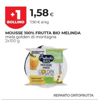 MOUSSE 100% FRUTTA BIO MELINDA