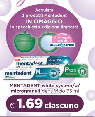 MENTADENT white system/p/microgranuli dentifricio 75 ml