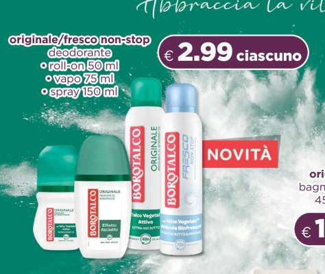 Borotalco originale/fresco non-stop deodorante