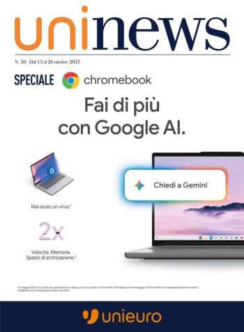 Volantino Unieuro - 13/10/2025 - 26/10/2025.