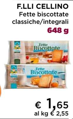 F.LLI CELLINO FETTE BISCOTTATE CLASSICHE/INTEGRALI