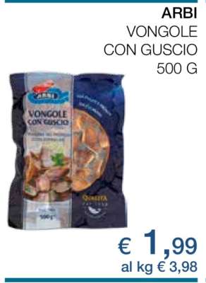 ARBI VONGOLE CON GUSCIO 500 G