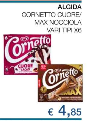 ALGIDA CORNETTO CUORE/MAX NOCCIOLA