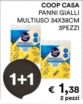 COOP CASA PANNI GIALLI MULTIUSO 34X38CM 3PEZZI