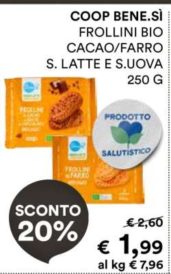 COOP BENE.SÌ FROLLINI BIO CACAO/FARRO S. LATTE E S.UOVA