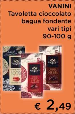 VANINI Tavoletta cioccolato bagua fondente