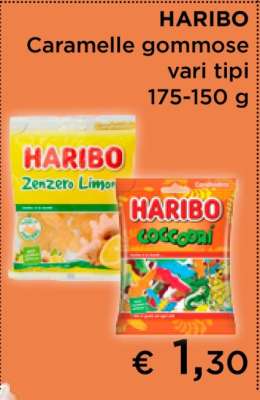 HARIBO Caramelle gommose vari tipi
