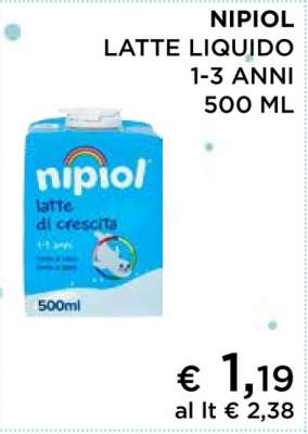 NIPIOL LATTE LIQUIDO 1-3 ANNI 500 ML