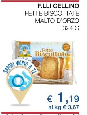 F.LLI CELLINO FETTE BISCOTTATE MALTO D’ORZO
