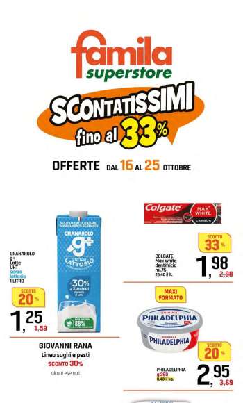 Volantino Famila - 16/10/2025 - 25/10/2025.