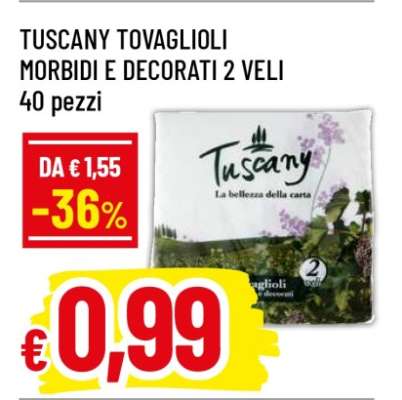TUSCANY TOVAGLIOLI MORBIDI E DECORATI 2 VELI
