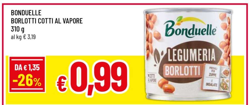 BONDUELLE BORLOTTI COTTI AL VAPORE