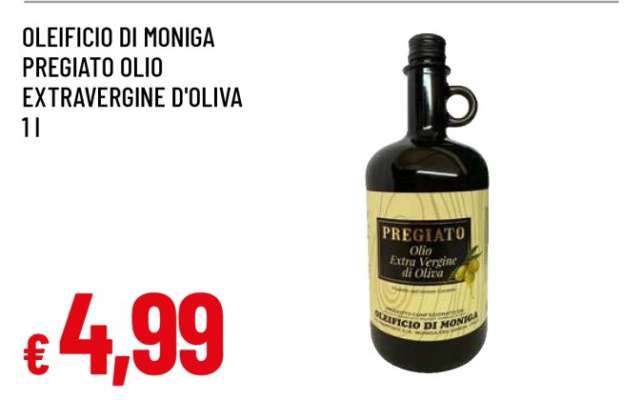 OLEIFICIO DI MONIGA PREGIATO OLIO EXTRAVERGINE D'OLIVA 1l