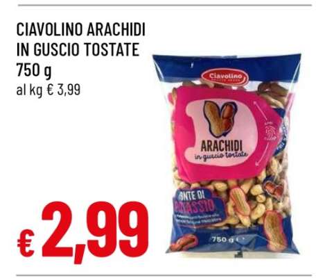CIAVOLINO ARACHIDI IN GUSCIO TOSTATE