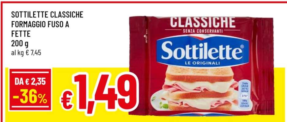 Sottilette Classiche Formaggio Fuso a Fette