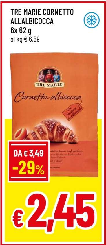TRE MARIE CORNETTO ALL'ALBICOCCA