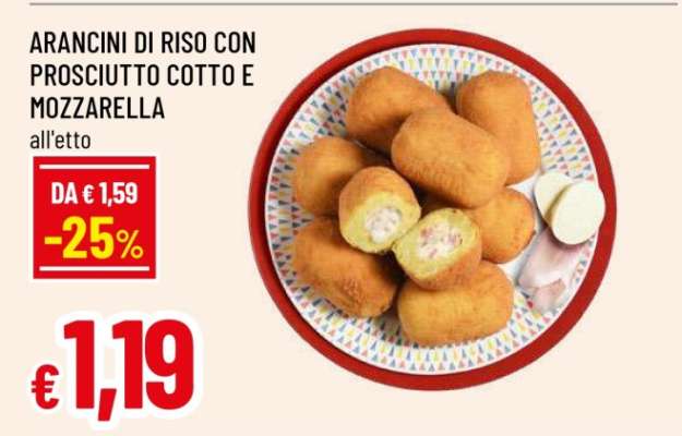 ARANCINI DI RISO CON PROSCIUTTO COTTO E MOZZARELLA