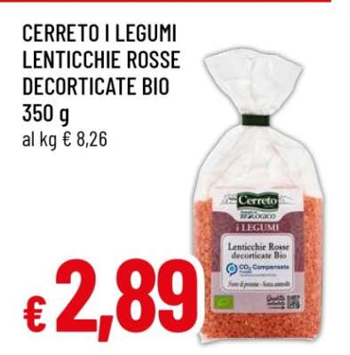 CERRETO i Legumi lenticchie rosse decorticate Bio
