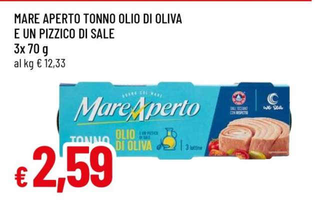 MARE APERTO TONNO OLIO DI OLIVA E UN PIZZICO DI SALE