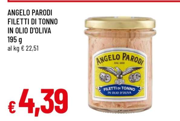 ANGELO PARODI FILETTI DI TONNO IN OLIO D'OLIVA