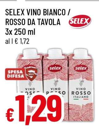 SELEX VINO BIANCO / ROSSO DA TAVOLA