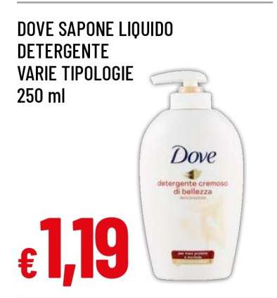 DOVE SAPONE LIQUIDO DETERGENTE VARIE TIPOLOGIE