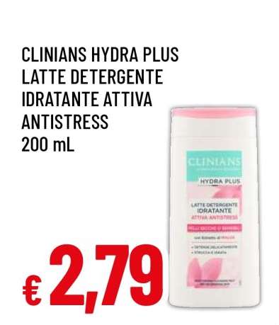 Clinians Hydra Plus Latte Detergente Idratante Attiva Antistress